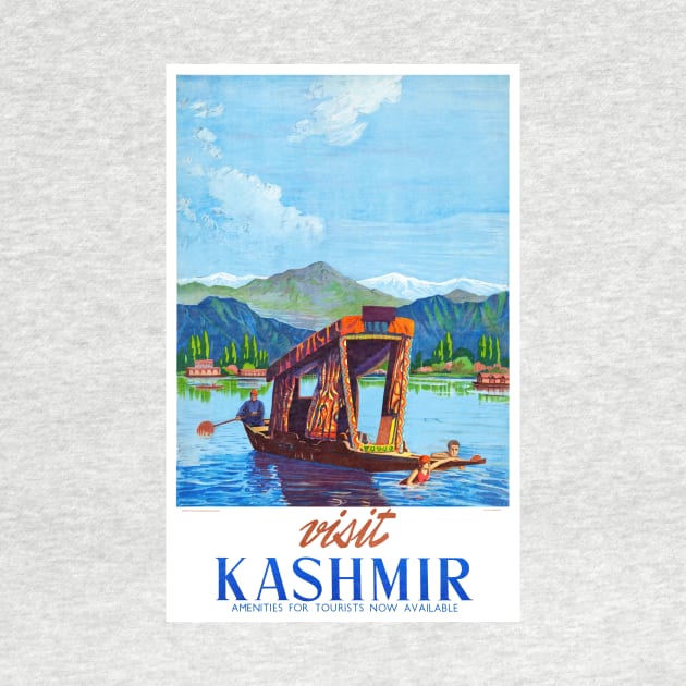 Vintage Travel Poster India Visit Kashmir by vintagetreasure